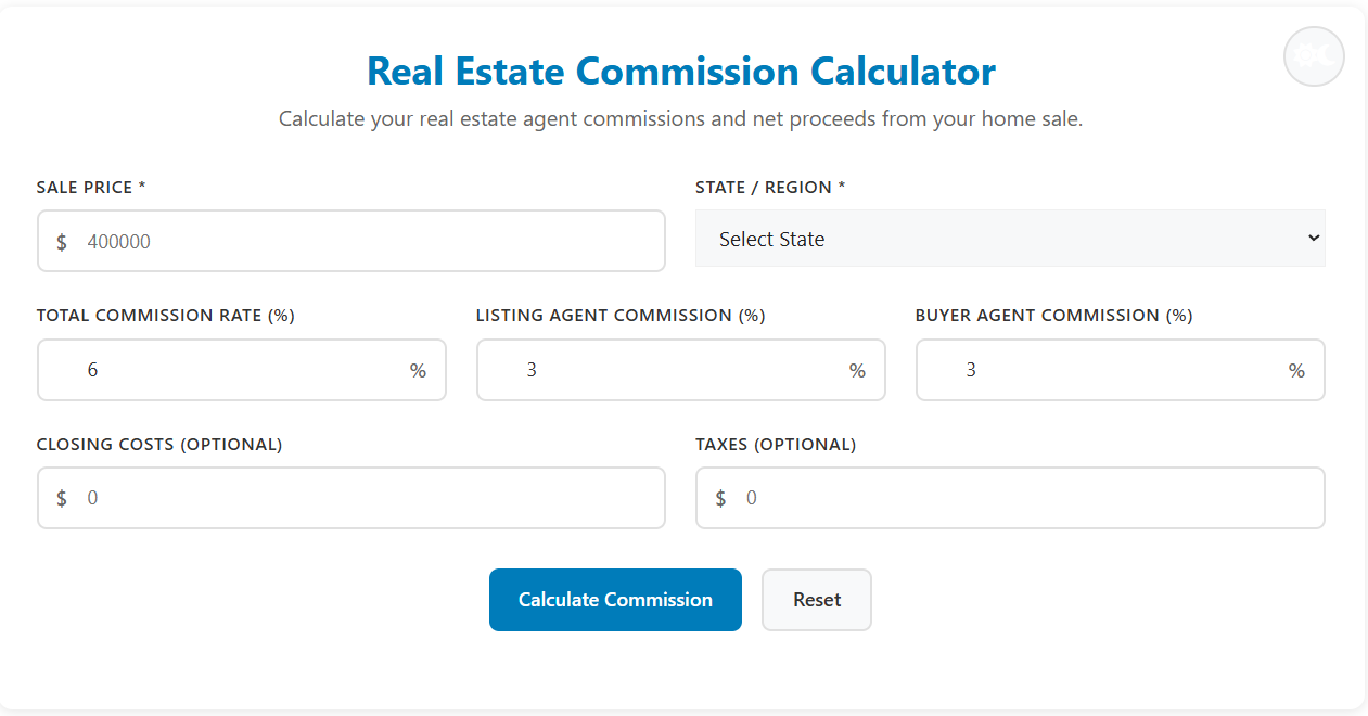 Realtor Commission Calculator